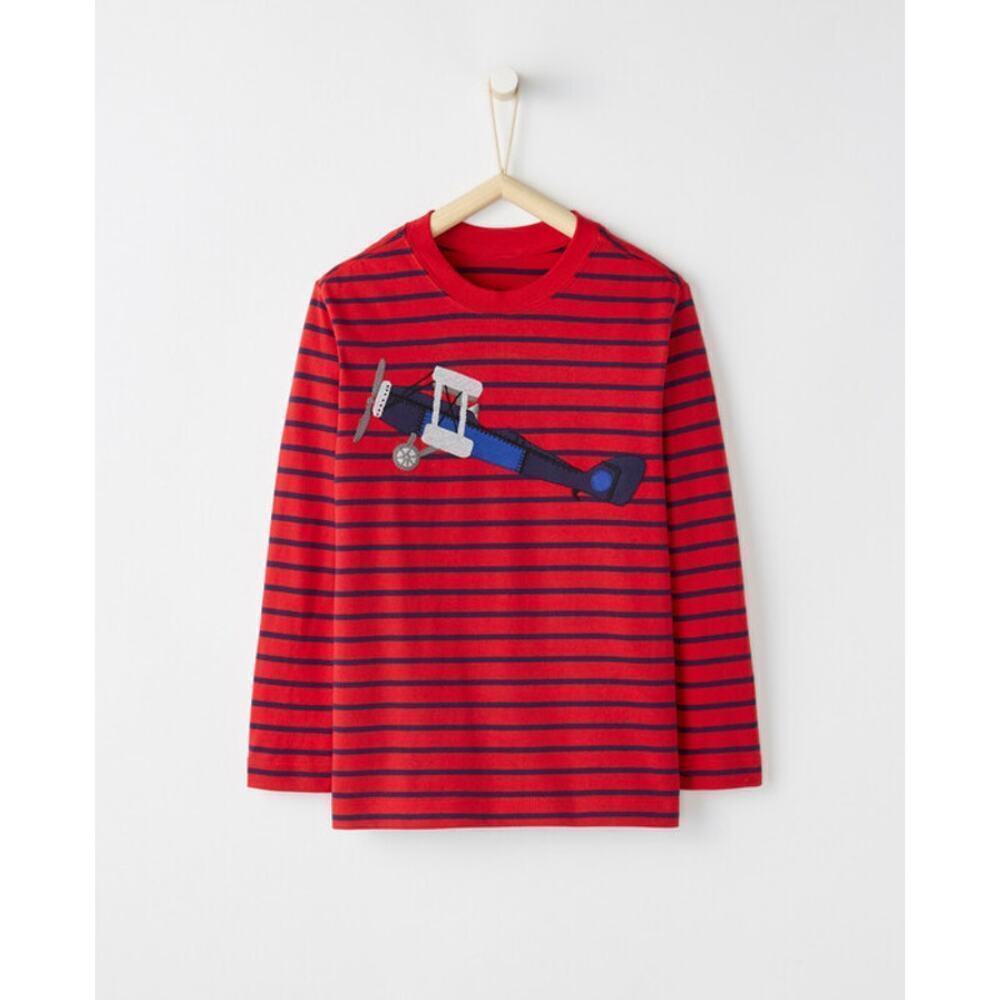 NWT Hanna Andersson Big Boys Applique Tee Size14-16/160 Hanna Red/Navy $34